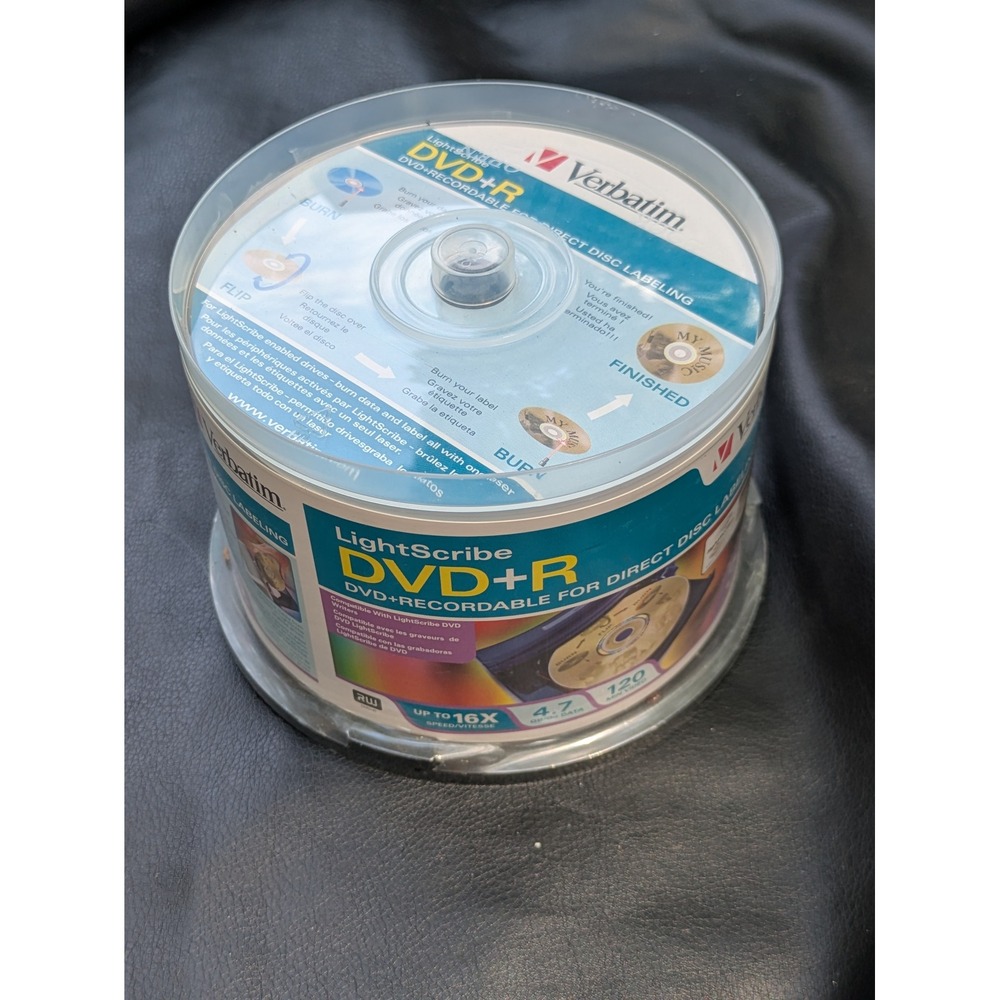 Verbatim LightScribe DVD+R 30 Pack Spindle  16X Recordable Media 95091